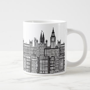 Grande Tasse Ville de Londres en noir et blanc