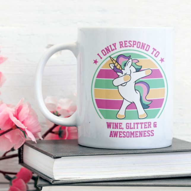 Grande Tasse Vin et la notoriété Dabbing Unicorne (Bring the unicorn magic on your next cup of coffee .)