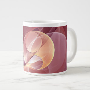 Grande Tasse Vin moderne élégant Abstrait Art fractal rouge