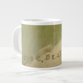 Grande Tasse Vintage Print Mug, la porcelaine osseuse, bY #Mmet