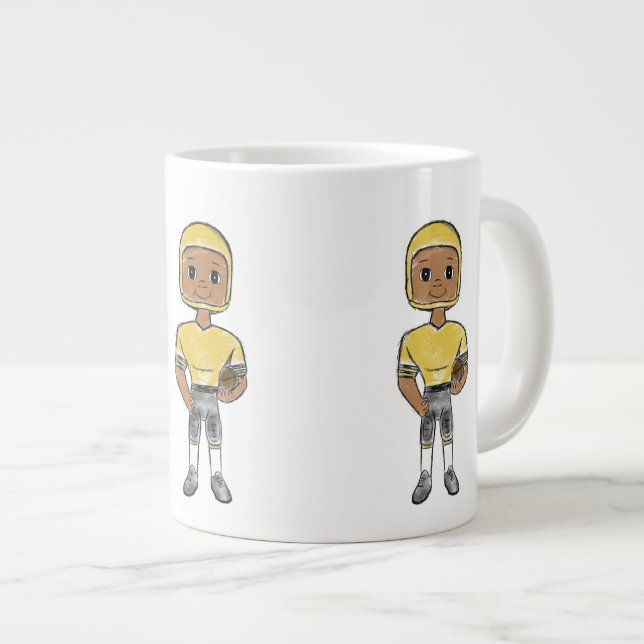 Grande Tasse vintage retro football (Devant droit)