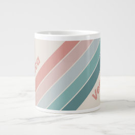 Grande Tasse Vintage Soft Sea Shell Stripes with Name