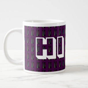 Grande Tasse Violet foncé avec des rayures de couleurs profonde