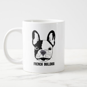 Grande Tasse Visage de Bouledogue Français sur