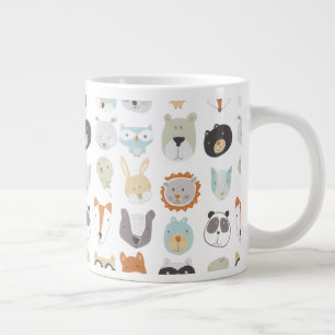Grande Tasse Visages amicaux  Portraits d'animaux mignons