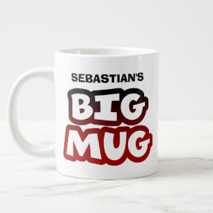Grande Tasse Votre Big Mug Black et Red Name Typographie modern
