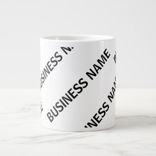 Grande Tasse Votre Motif de nom d'entreprise   Noir et blanc