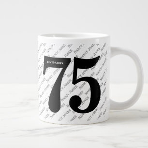 Grande Tasse Votre nom Motif - Noir & Blanc - Bold 75