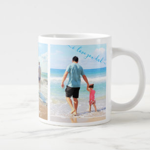 Grande Tasse Votre photo de famille Collage cadeau Mug avec tex
