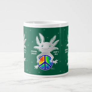 Grande Tasse Voyage Axolotl avec signe de la paix Café Mug