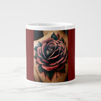 Grande Tasse Voyage dans l'âne : Tatouage style Rose de boussol