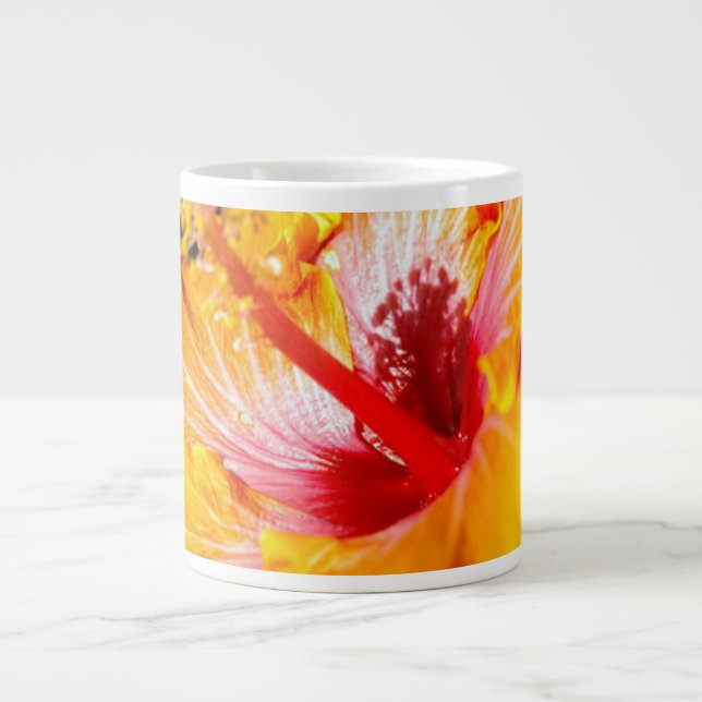 Grande Tasse Vue latérale de l'Hibiscus orange (Devant)