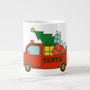 Grande Tasse Vue latérale du camion père Noël Joyeux Noël