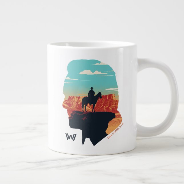 Grande Tasse Westworld | Dr Ford Silhouette Of Man en noir (Droite)