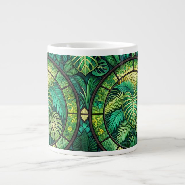 Grande Tasse White mug featuring a vibrant, intricate pattern  (Devant)