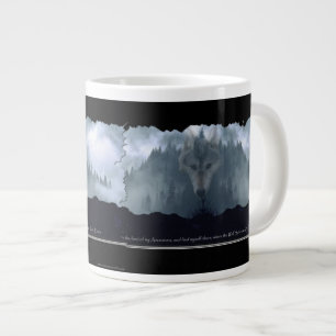 Grande Tasse Wolf Spirit & Mountain Jumbo Soupe & Café Mug