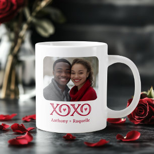 Grande Tasse XOXO Embrasse des baisers Photo personnalisée