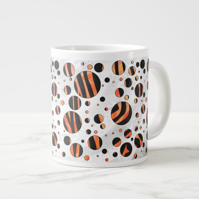 Grande Tasse Zebra Pois noirs et orange (Devant droit)