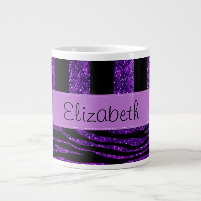 Grande Tasse Zèbre pourpre, Parties scintillant, Gris pourpre,  (Devant)