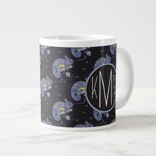 Grande Tasse Zentangle Lizard Monogramme