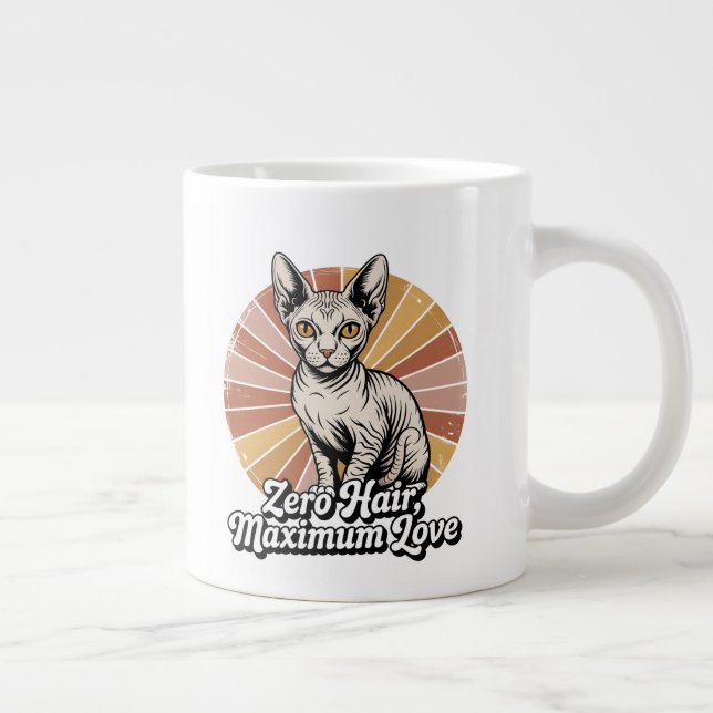 Grande Tasse Zéro Cheveux Amour Maximum Sphynx Rétro (Droite)