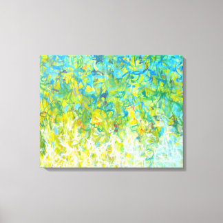 Grande toile Abstraite Turquoise Jaune Vert Blanc