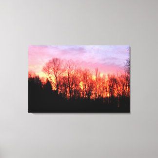 Grande Toile Enveloppée De Lever De Soleil De Fire