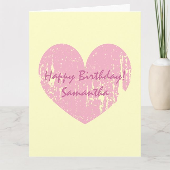 Grande très grande carte d'anniversaire avec coeur (Devant)