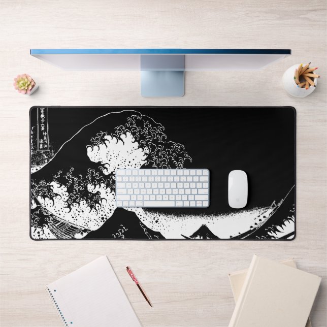Grande vague au large de Kanagawa Noir et blanc (Bureau 1)