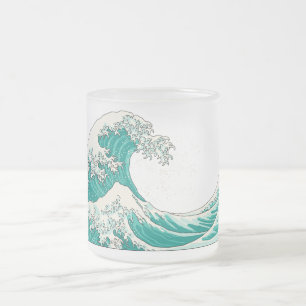 Grande vague givré tasse de verre - vert