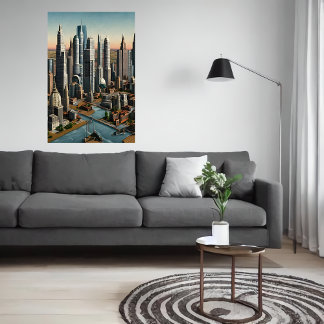 Grande ville américaine | AI Art Poster
