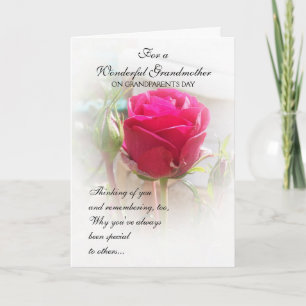 Grandeleltern Tageskarte Rosa Rosenknospe Karte