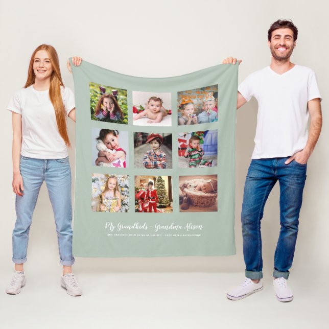 GRANDELTERN FOTO GIFTS - Sage Green Fleecedecke (Beispiel)