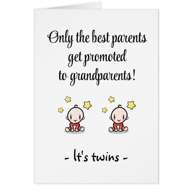 Grandeltern gratulieren Cards zu Twins (Vorne)