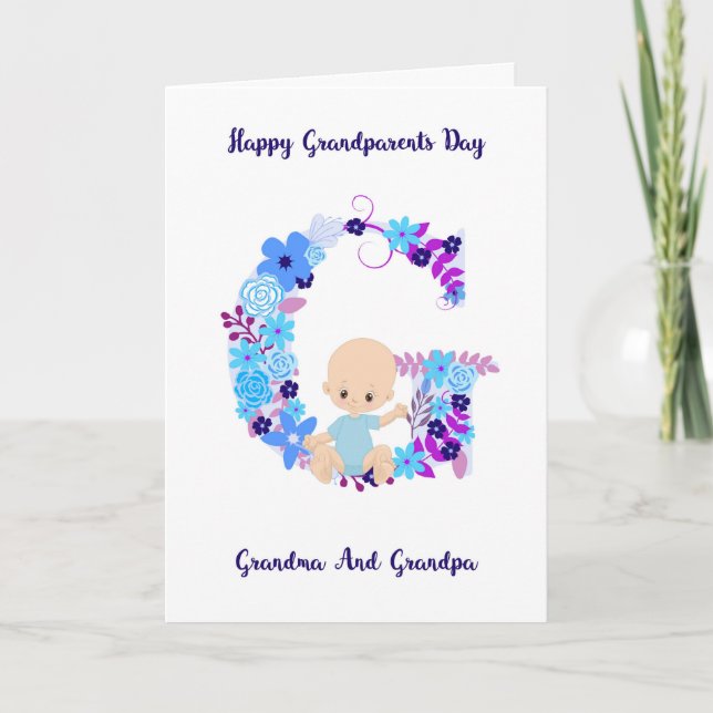 Grandelterntagkarte vom Baby Boy Karte (Vorderseite)