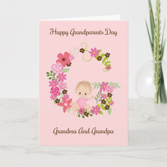 Grandelterntagkarte vom Baby Girl Karte (Vorderseite)