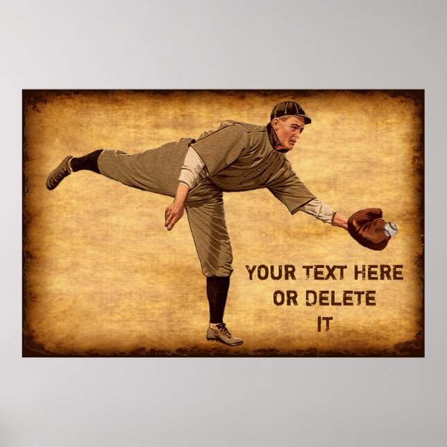 Grandes affiches de baseball Vintage PERSONNALISÉE (Devant)