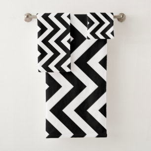 Grandes bandes Verticales Chevron Noir et Blanc