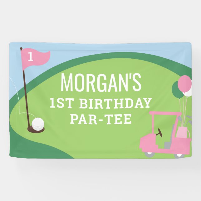 Grandes bannières de la Fille Golf Anniversaire Pa (Horizontal)