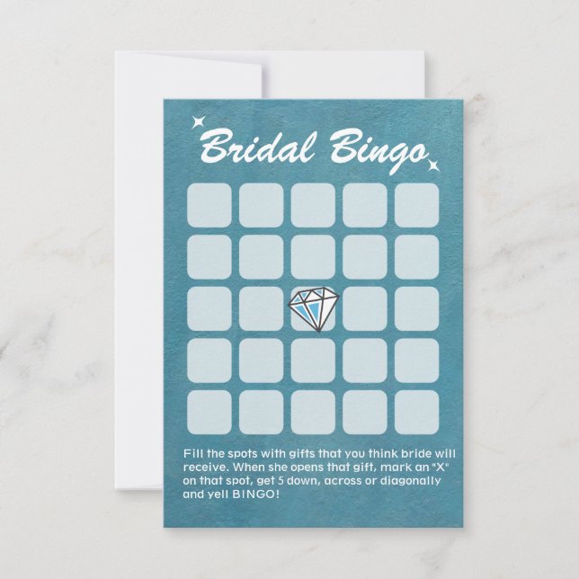 Grandes Cartes de Bingo Fête des mariées Turquoise (Devant)