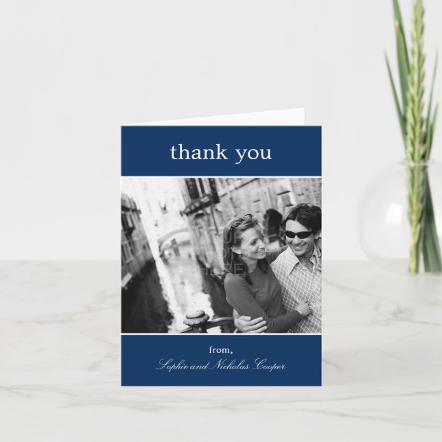 Grandes Cartes de remerciements (Navy) (Devant)