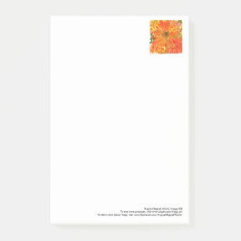 Grandes notes de post-it de fleur orange glorieuse
