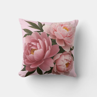 Grandes pivoines roses Coussins - Floral Vintage