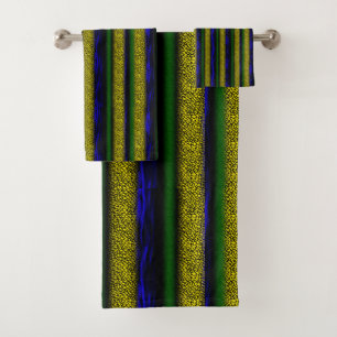 Grandes texturées Bleu Jaune Vert Noir