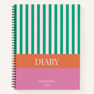 Grandes vertes Coloré Journal Carnet
