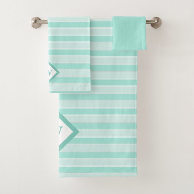 Grandes vertes de menthe contemporaine Monogramme (En situation)