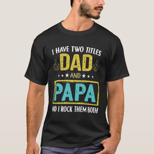 Grandfather Father s Day   Awesome Dad & Papa T-Shirt (Vorderseite)