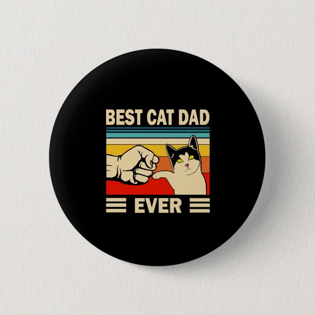 Grandfather Quotes | Best Cat Dad Ever Button (Vorderseite)