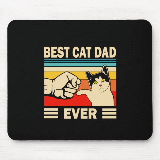 Grandfather Quotes | Best Cat Dad Ever Mousepad (Vorne)
