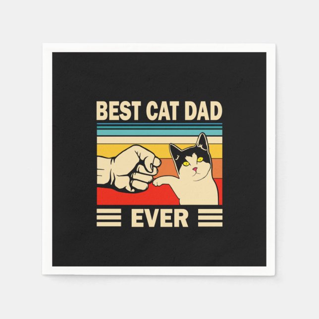 Grandfather Quotes | Best Cat Dad Ever Serviette (Vorderseite)